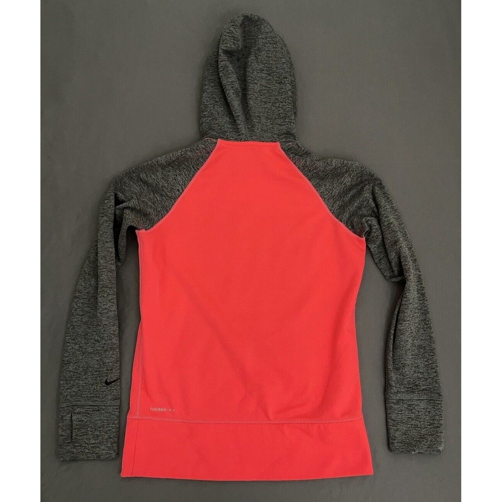 Nike‎ Womens Hoodie Size Small Neon Pink/ Gray Therma-Fit Athletic Sweater - Picture 8 of 12